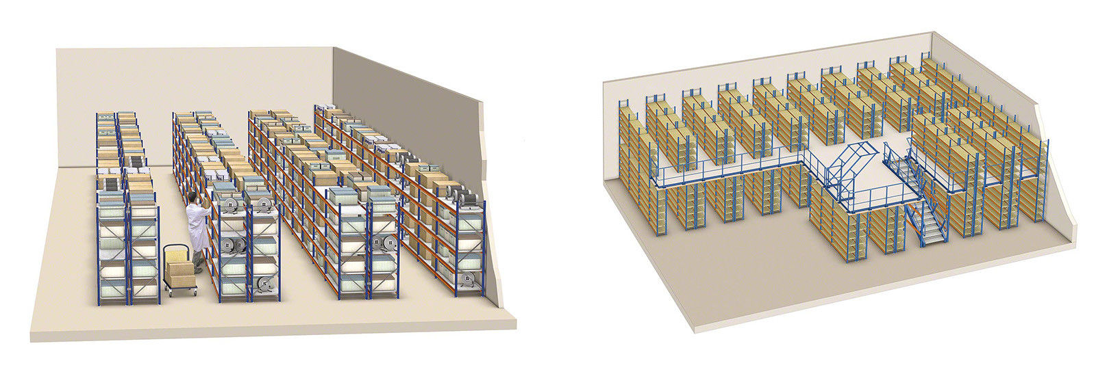 Rack di stoccaggio industriali in acciaio