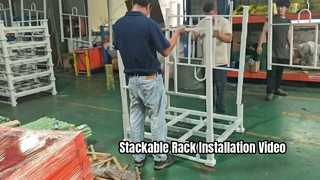 Video sull'installazione di gabbie di stoccaggio smontabili per magazzini