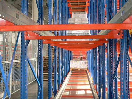 Sistema di stoccaggio di pallet rack Orange / Blue Shuttle, Sistema di pallet rack selettivo