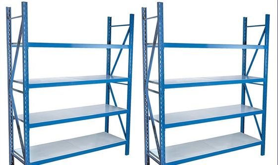 Rack di scaffalatura ad angolo a fessura in acciaio, sistema di scaffalatura regolabile per magazzini industriali