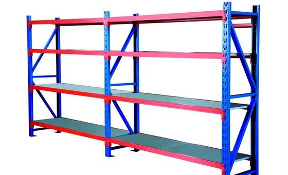 Rack di scaffalatura ad angolo a fessura in acciaio, sistema di scaffalatura regolabile per magazzini industriali