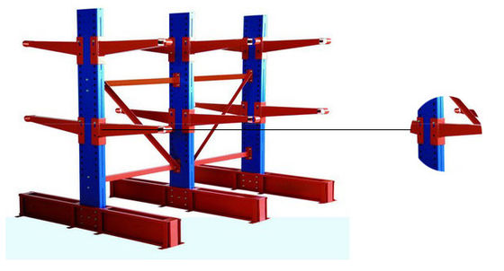 Sistema di scaffalatura a cantilever regolabile per carichi pesanti Dimensioni personalizzate