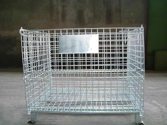 Gabbie galvanizzate mobili di filo metallico, contenitori di stoccaggio a maglia di filo