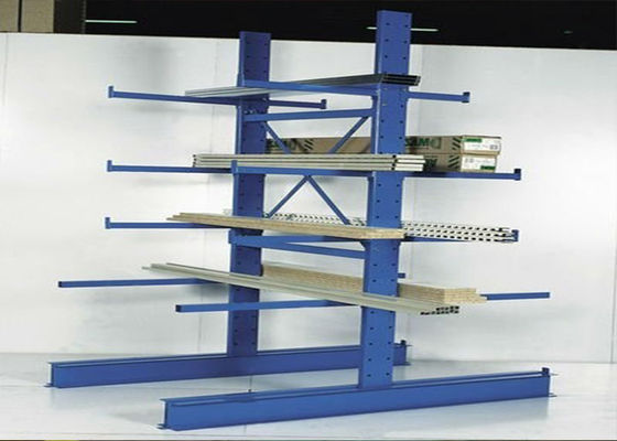 Rack di stoccaggio a cantilever a doppio lato Rack di materiale a cantilever industriale per oggetti lunghi