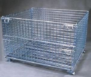 Cage di maglia di acciaio mobile e impilabile con trattamento superficiale galvanizzato