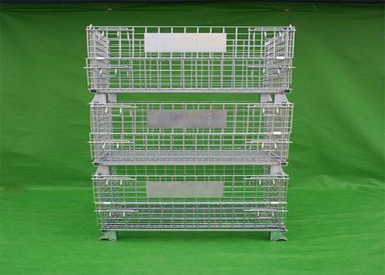Cage di maglia di acciaio mobile e impilabile con trattamento superficiale galvanizzato