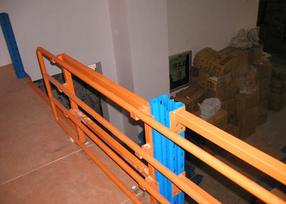 2 livelli di impianti di stoccaggio industriali in acciaio a freddo piattaforma colore arancione / blu