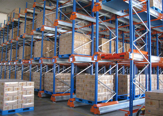 Sistema di stoccaggio di pallet rack Orange / Blue Shuttle, Sistema di pallet rack selettivo
