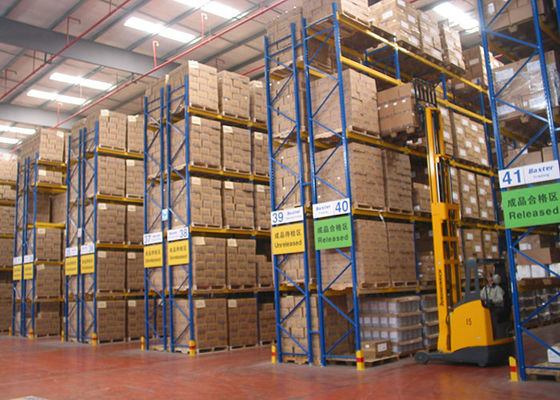 Sistema di stoccaggio regolabile per pallet pesanti in acciaio per magazzini