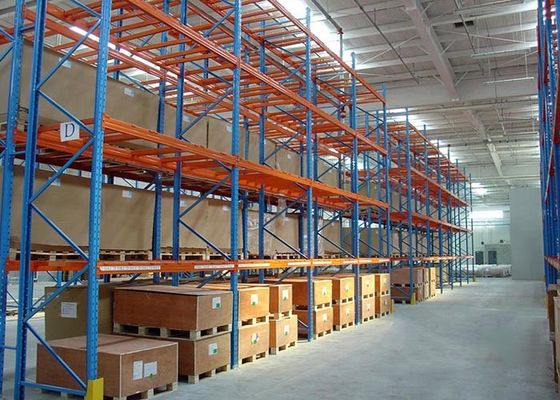Rack per pallet industriali a più livelli, rack di stoccaggio in acciaio laminato a freddo