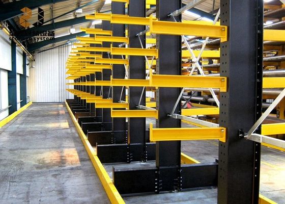 Polvere di rivestimento Cantilever Rack di stoccaggio in acciaio, Heavy Duty Cantilever Racks