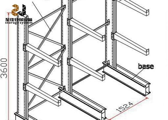 Racking per pallet a cantilever a più livelli anti-corrosione per lo stoccaggio dei tubi
