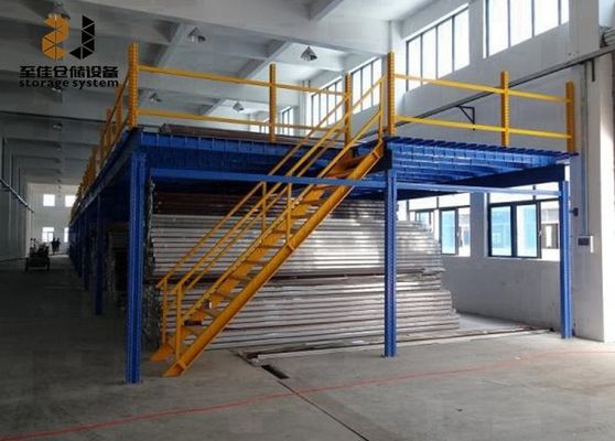 Epoxy Powder Coated Industrial Mezzanine Floors 2 layer Storage Storage Racking