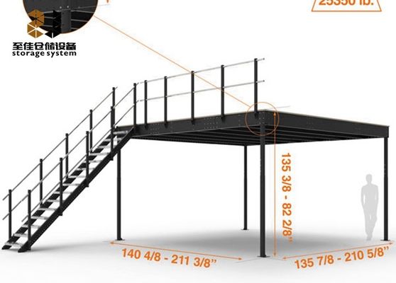 Struttura in acciaio 2 strati sistema di scaffalature per pavimenti industriali a mezzanino