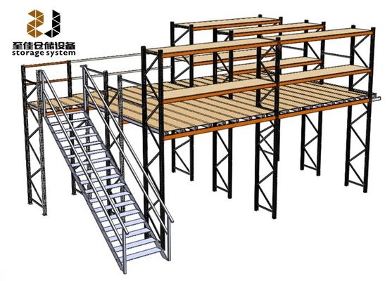 Struttura in acciaio 2 strati sistema di scaffalature per pavimenti industriali a mezzanino
