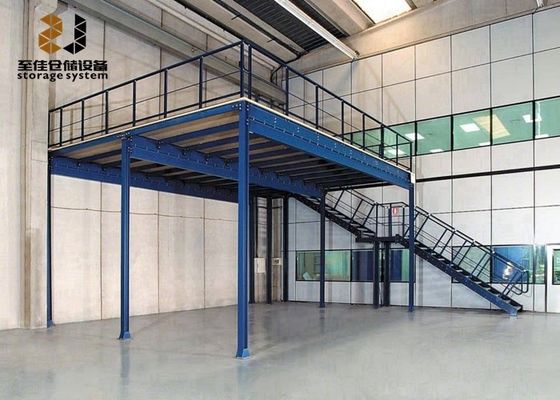 Struttura in acciaio di sicurezza Pavimenti industriali a mezzanine, piattaforma di stoccaggio a mezzanine assemblata